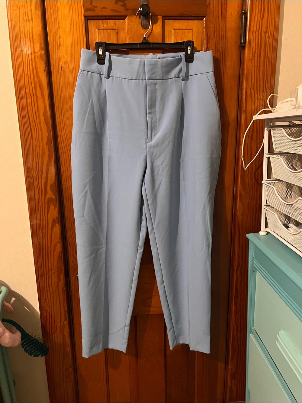 Zara Light Blue Women's Tailored Dress Pants